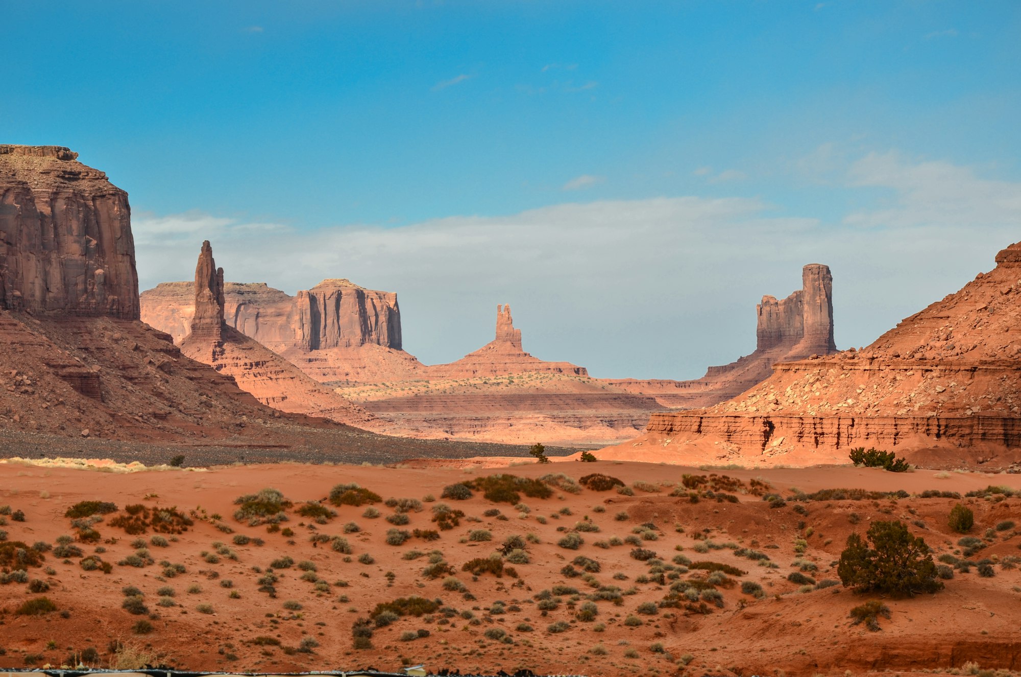 Monument Valley buttes at golden hour