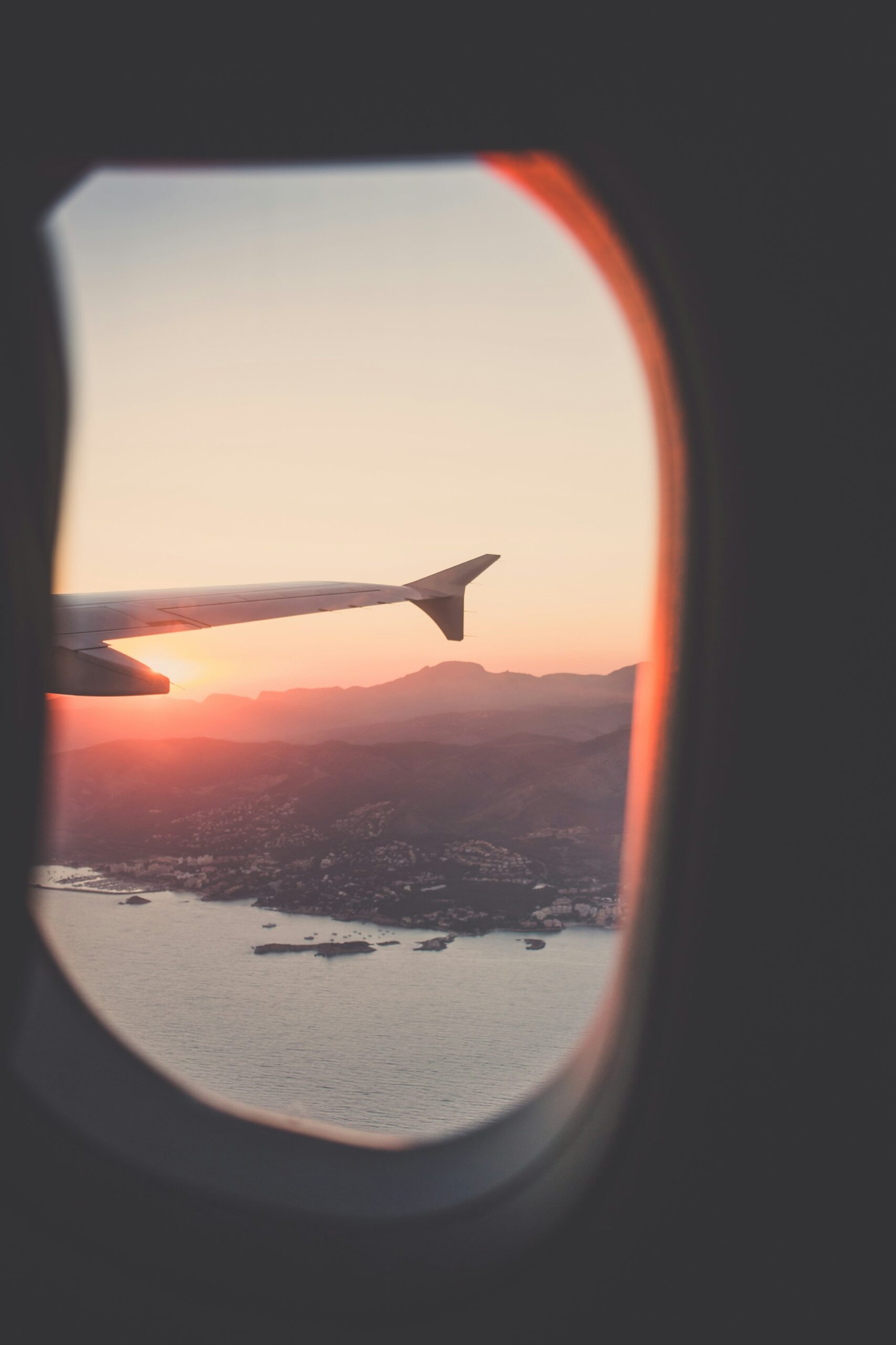 Sunset over the wing of an aircraft